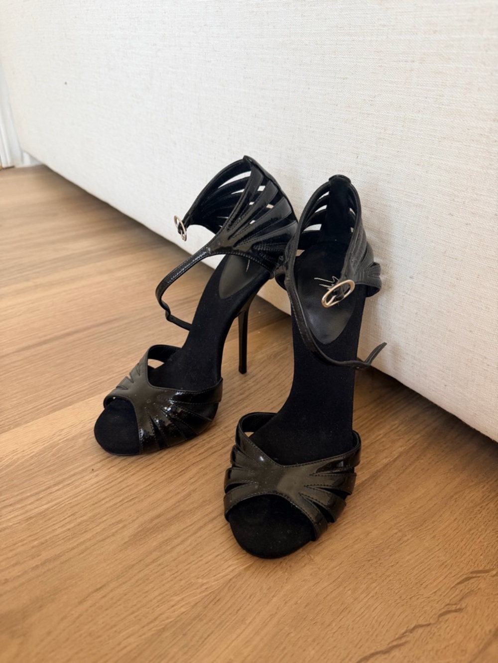 Giuseppe Zanotti Black Strappy Stiletto Sandals